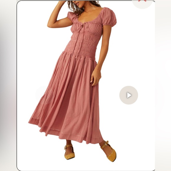 Free people feeling bonita midi rose dress medium - Picture 8 of 9